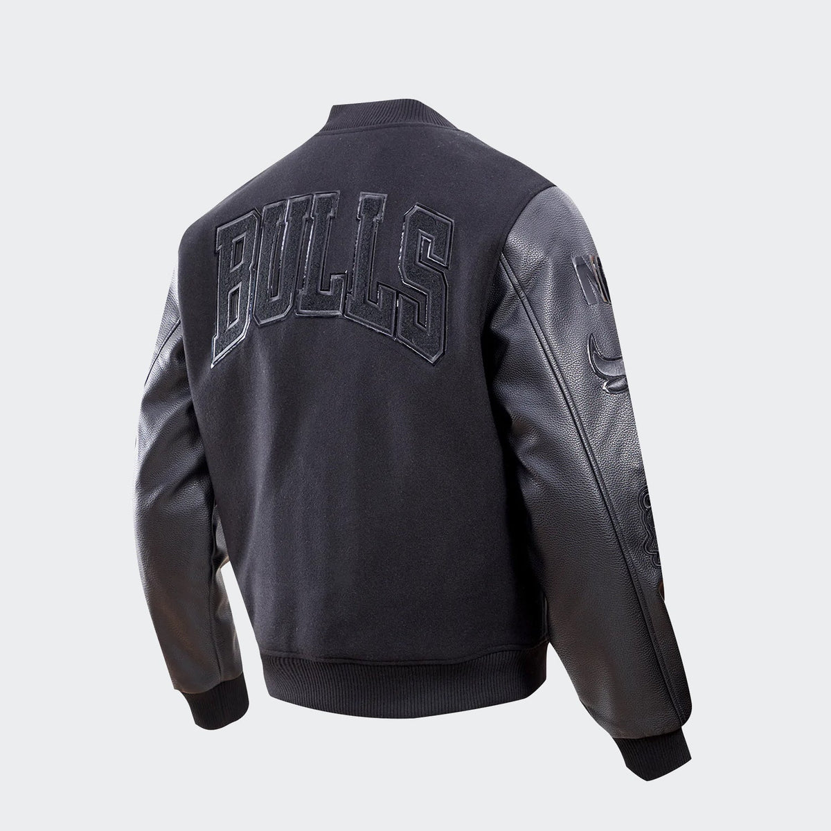 Black Zippered Leather Bomber Varsity Trucker Jacket